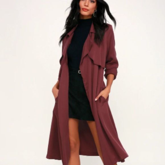 Lulus Jackets & Blazers - Lulu's Happily Weather After Purple‎ Trench Coat